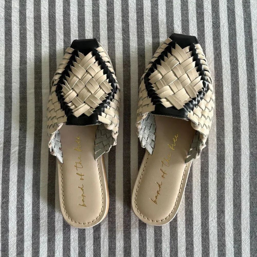 Band of the Free Woven Leather Mules Size 5
